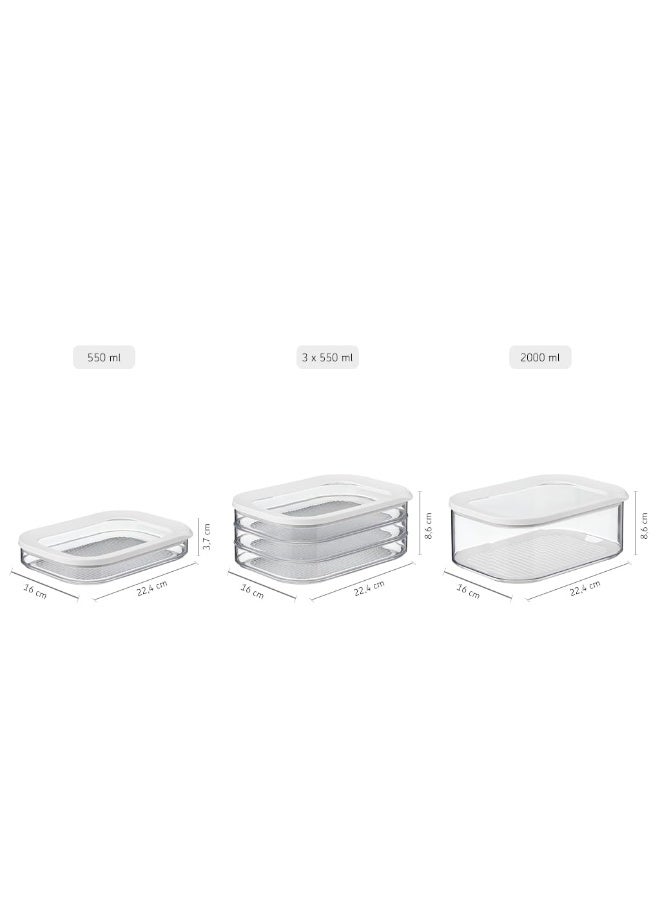 Mepal, MODULA Cheese Box for Cheddar or Mozzarella with Transparent Lid, Airtight, Portable, BPA Free, Holds 68 oz, 1 Count - Image 3